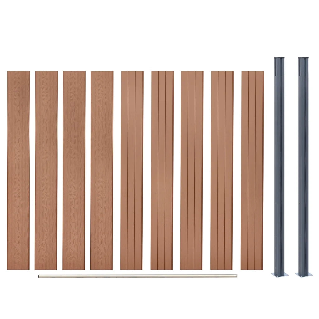Set Pannello di Recinzione Marrone 180x186 cm in WPC 3211826