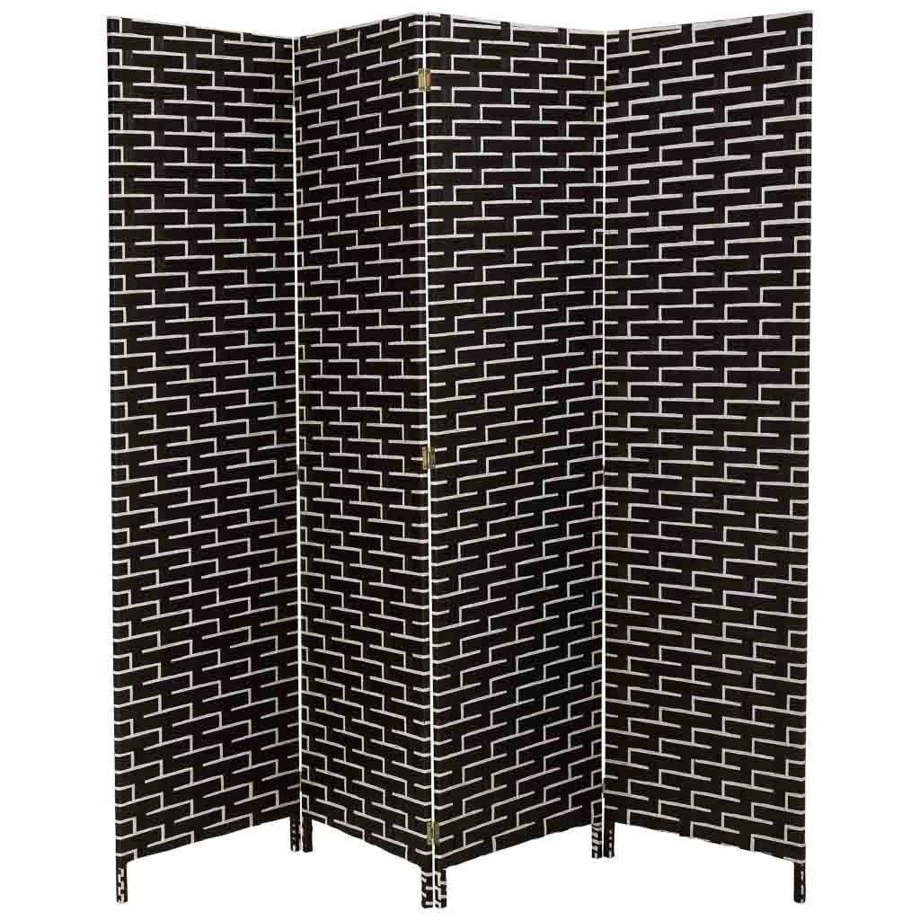 Biombo papel trenzado 4 hojas 50(x4)x3x180h cm