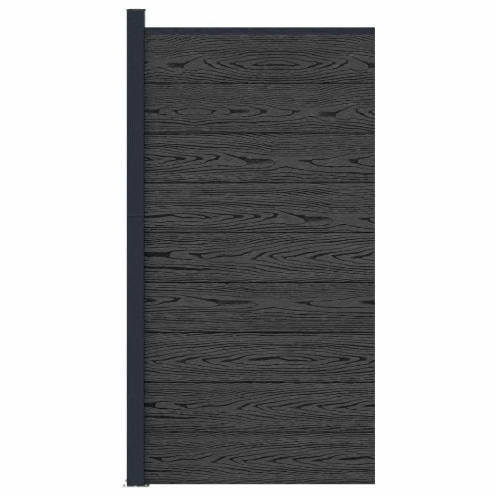 Pannello di recinzione | Recinzione da Giardino WPC e Alluminio Nero