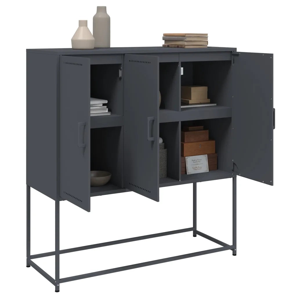 Credenza Antracite 100,5x39x107 cm in Acciaio 846538