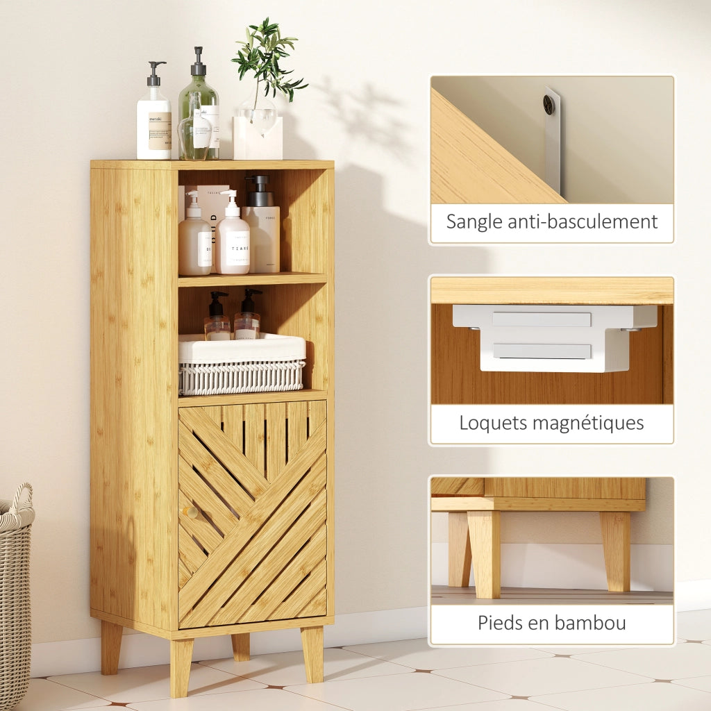 Mobile da bagno ¨C zephmum ¨C effetto legno naturale 32x30x90 cm