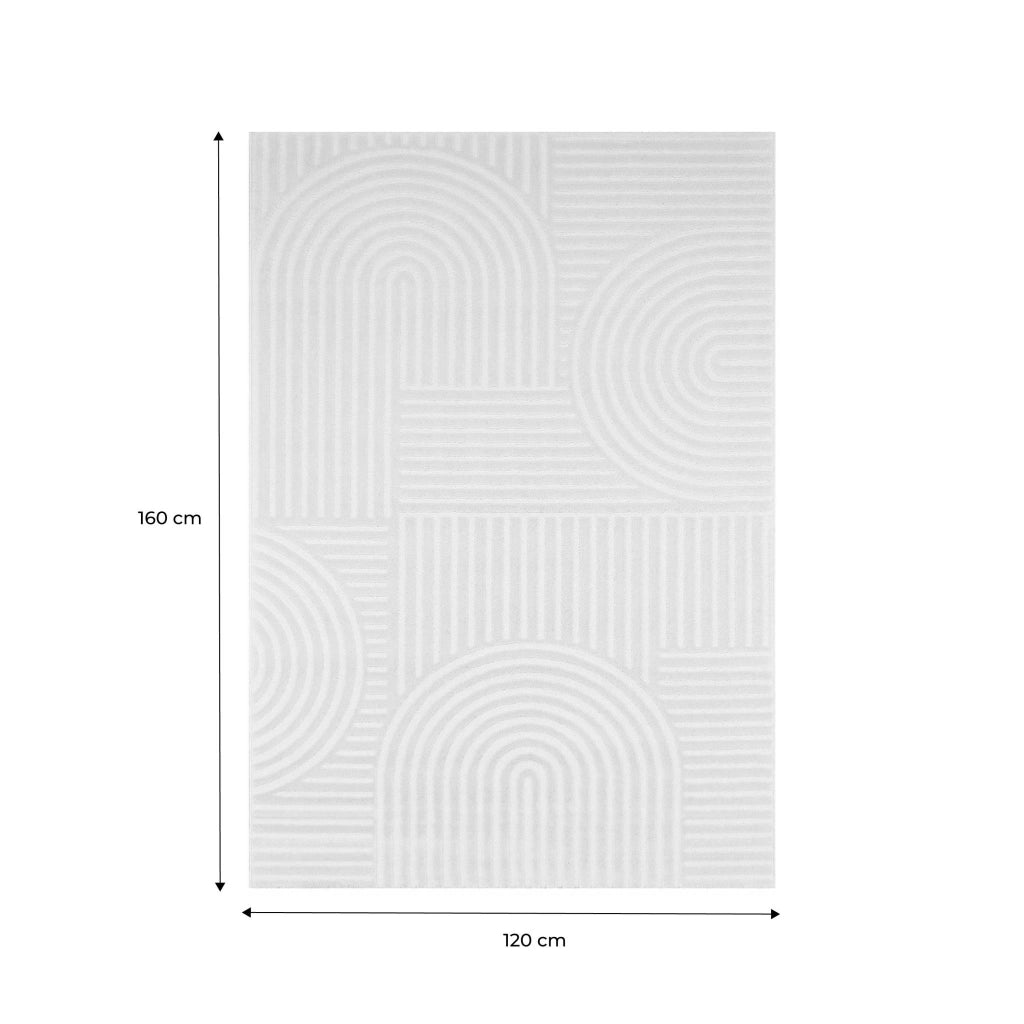 Tappeto da interno motivo grafico archi, crema, crema