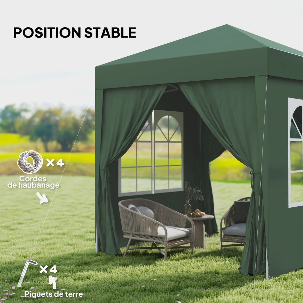 Tendone da giardino pieghevole regolabile protezione UV ¨C Zephmum ¨C Verde scuro 2x2 m