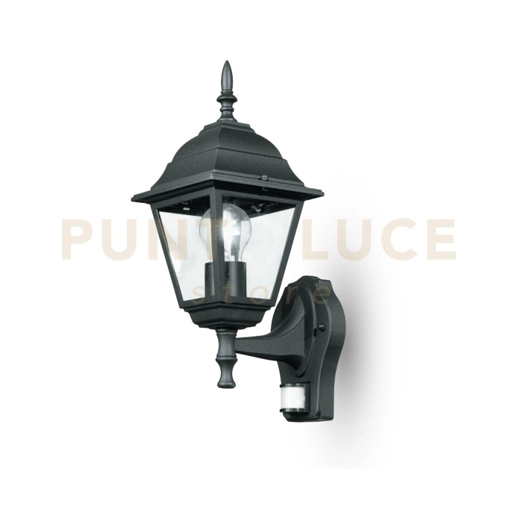 APPLIQUE UP ROMA NERA 1 LUCE ATTACCO E27 IP44 CON SENSORE 14,6X19,5X39CM