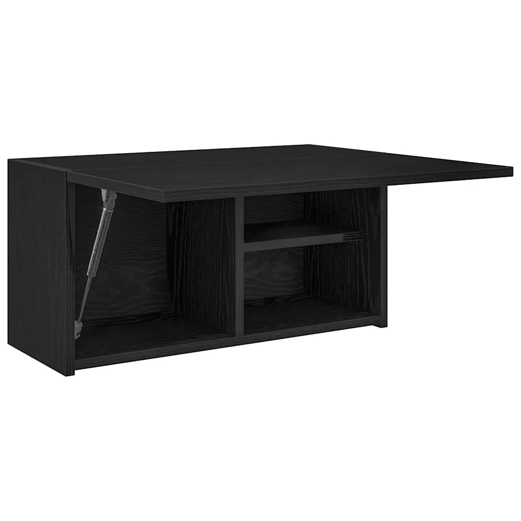 Mobile da Bagno a Parete Nero 60x25x30 cm in Legno Multistrato