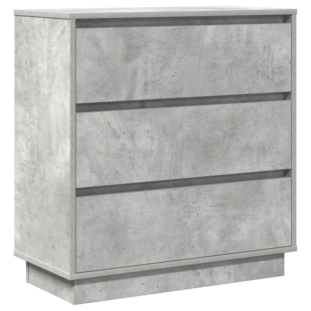Comodino  con LED Grigio cemento 71x34,5x75 cm Legno ingegnerizzato