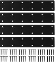 Piastra di connessione - Acciaio di alta qualità - 12 fori - Nero - 275 x 50 mm
