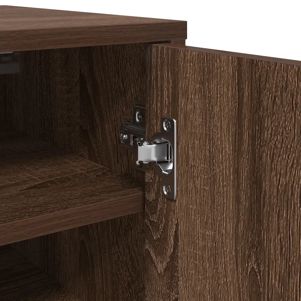 Scarpiera Rovere Marrone 32x35x92 cm in Legno Multistrato 816019