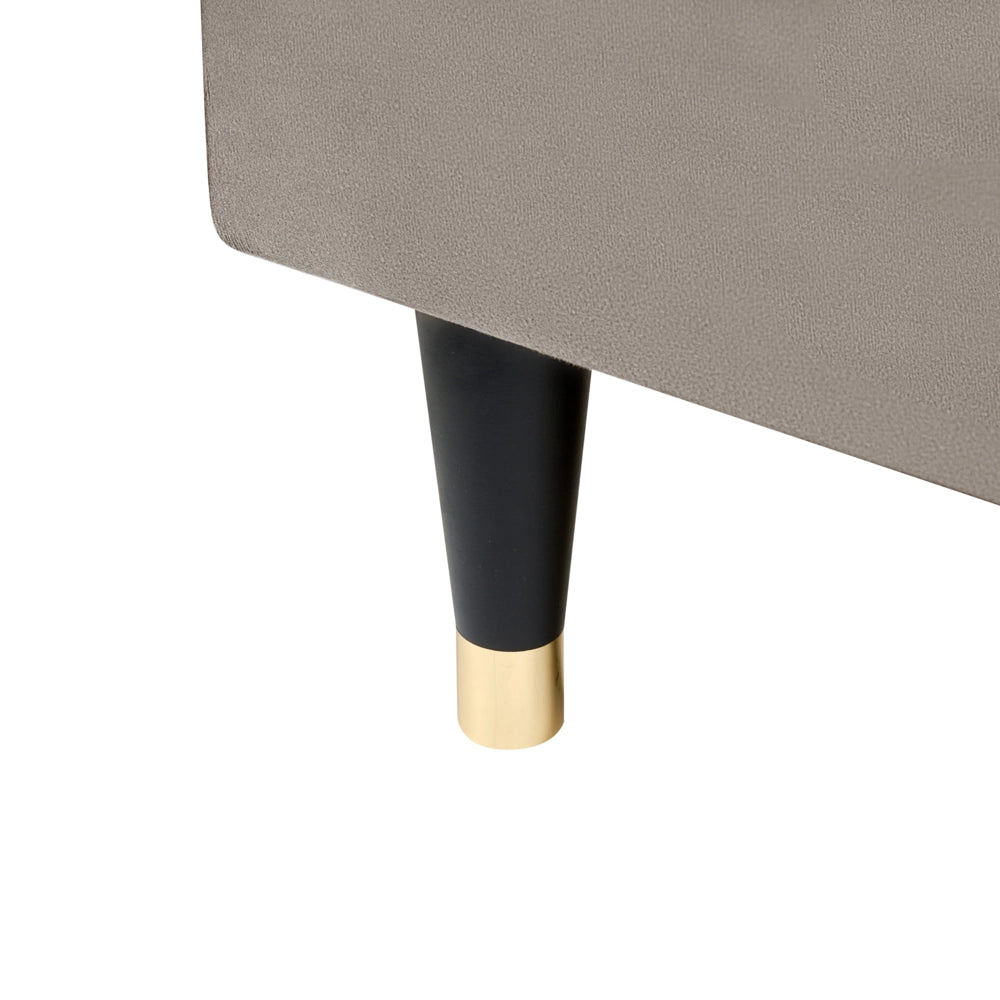 Letto matrimoniale in velluto bianco sporco con contenitore 180 x 200 cm stile glamour