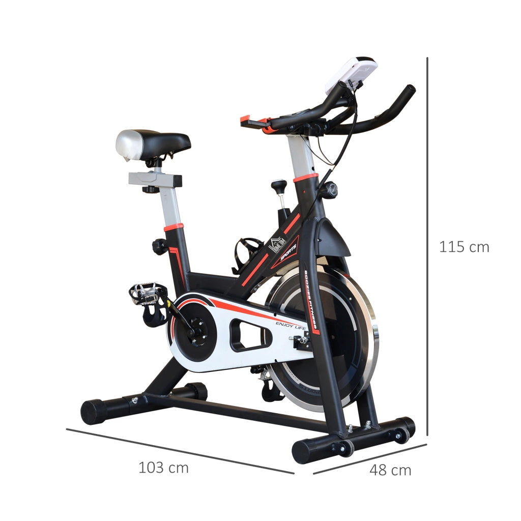 Bicicletta Statica con Volano 8 kg LCD Pulsimetro Sella e Manubrio Regolabili ¨C zephmum ¨C 103x48x115 cm Nero