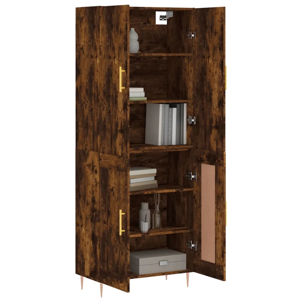vidaXL Credenza Rovere Fumo  69,5x34x180 cm in Legno Multistrato