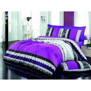 Completo letto - 1 copripiumino 220 x 240 cm + 2 federe 60 x 60 cm - 100% cotone rinforzato - Lilla