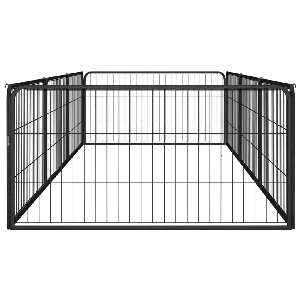Recinto per cani 8 pannelli 100 x 50 cm acciaio verniciato a polvere nero 02_0043648