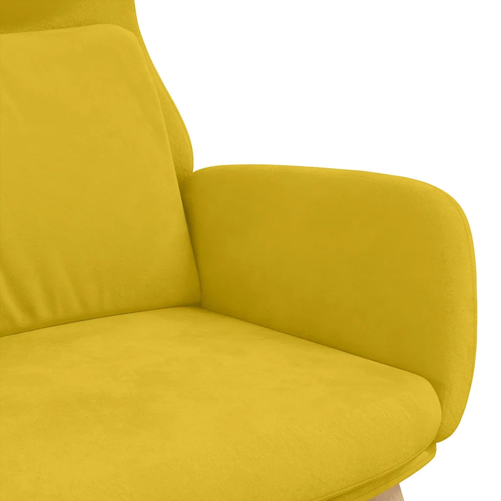 Poltrona Relax Giallo Senape in Velluto 341358