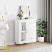 Credenza-Buffet-Armadio da cucina 69,5x34x90 cm in Legno Multistrato Bianco Lucido 784943