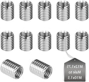 Set di riparazione di vite rovesciata con bus di vite con foro di taglio in acciaio inossidabile per vite femmina M10 x 15 mm e vite maschio M12 x 175 mm per mobili in legno.
