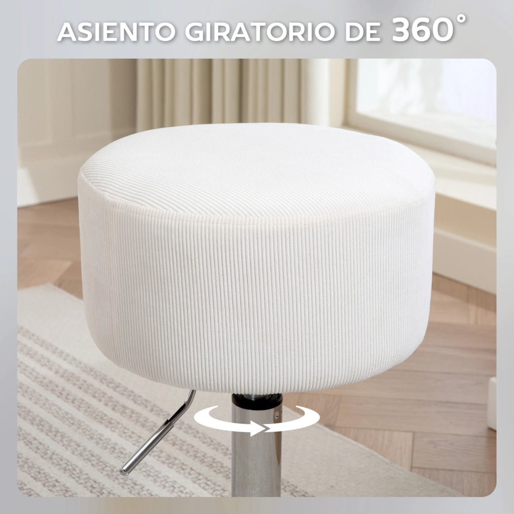 Sgabello da Cucina Regolabile in Altezza ¨C zephmum ¨C Bianco 52-66 cm