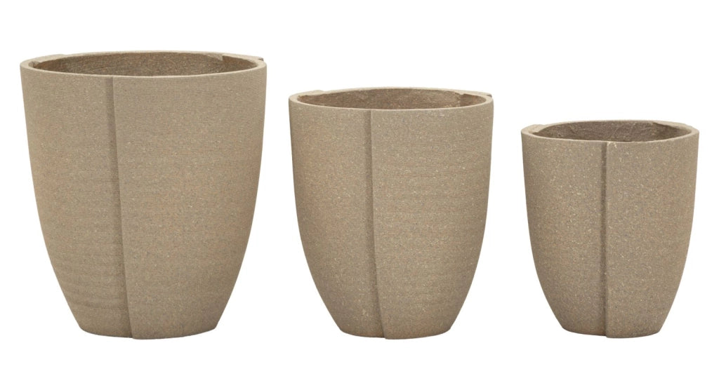 Cachepot da Esterno Perù Tris Ø43x47 cm in Resina Grigio