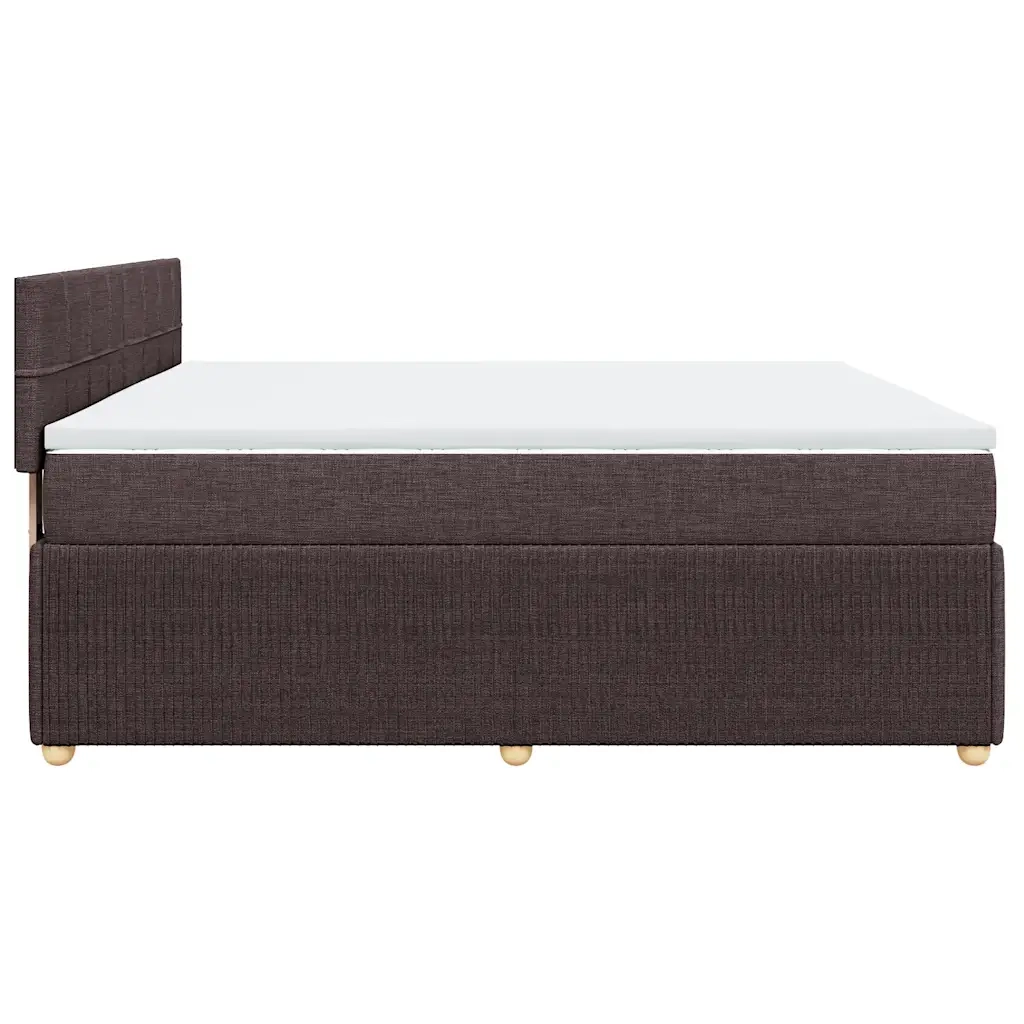 Giroletto a Molle con Materasso Marrone Scuro 200x200cm Tessuto 3287566