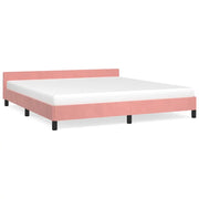 Letto matrimoniale | Letto per adulti | Giroletto con Testiera senza Materasso Rosa 160x200 cm Velluto