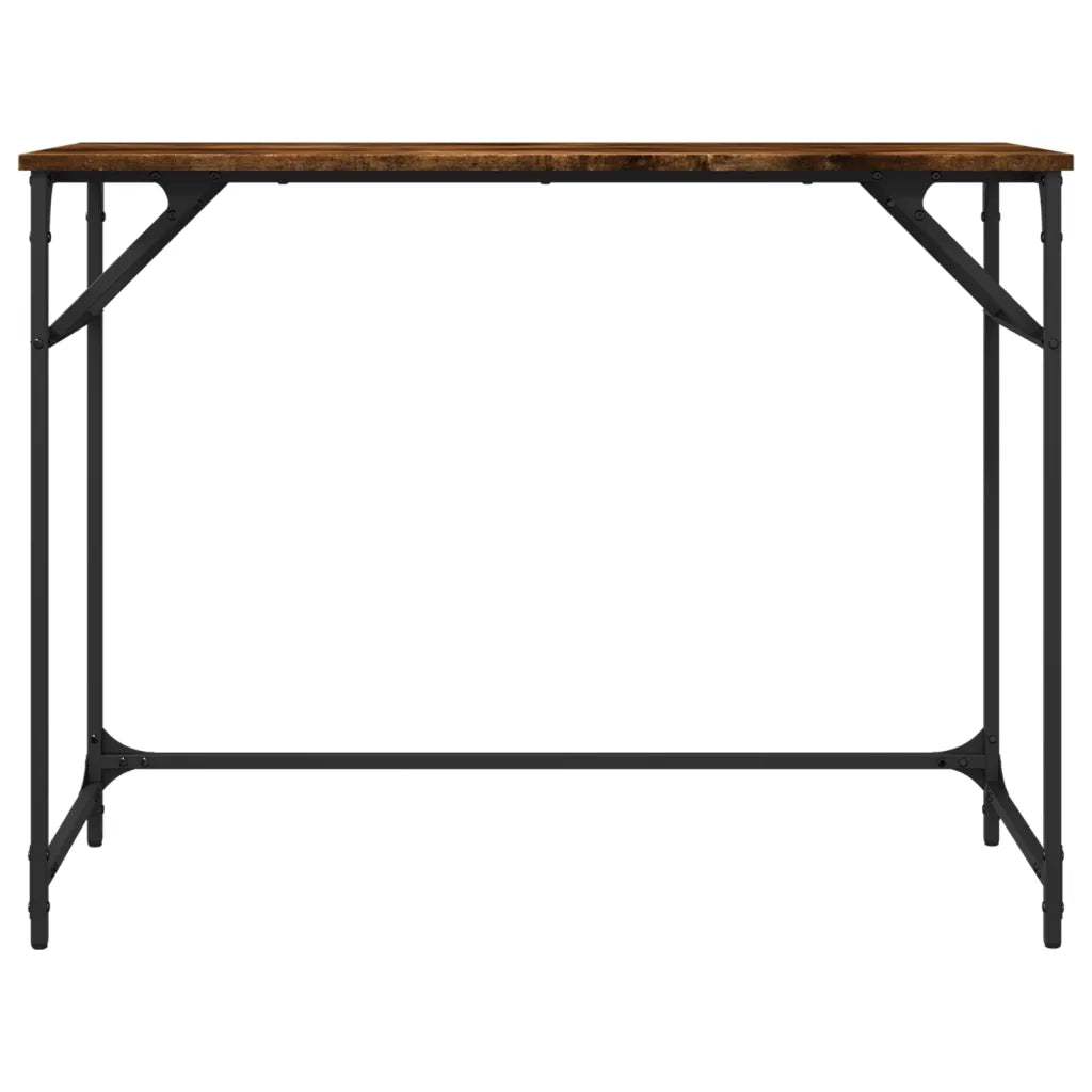 Scrivania Fumo 100x45x76cm Legno e Acciaio Verniciato a Polvere 842268
