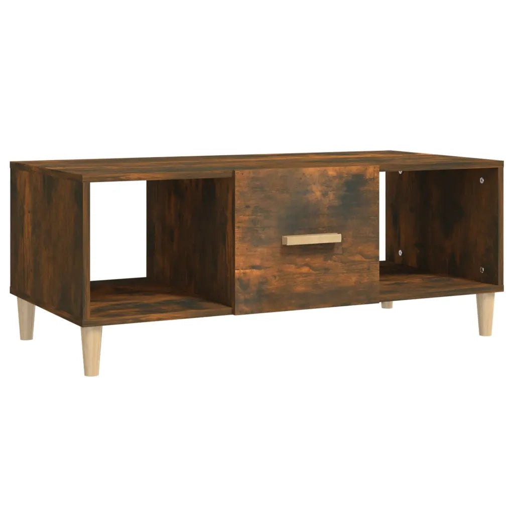 Tavolino da Salotto Rovere Fumo 102x50x40 cm Legno Multistrato 817525
