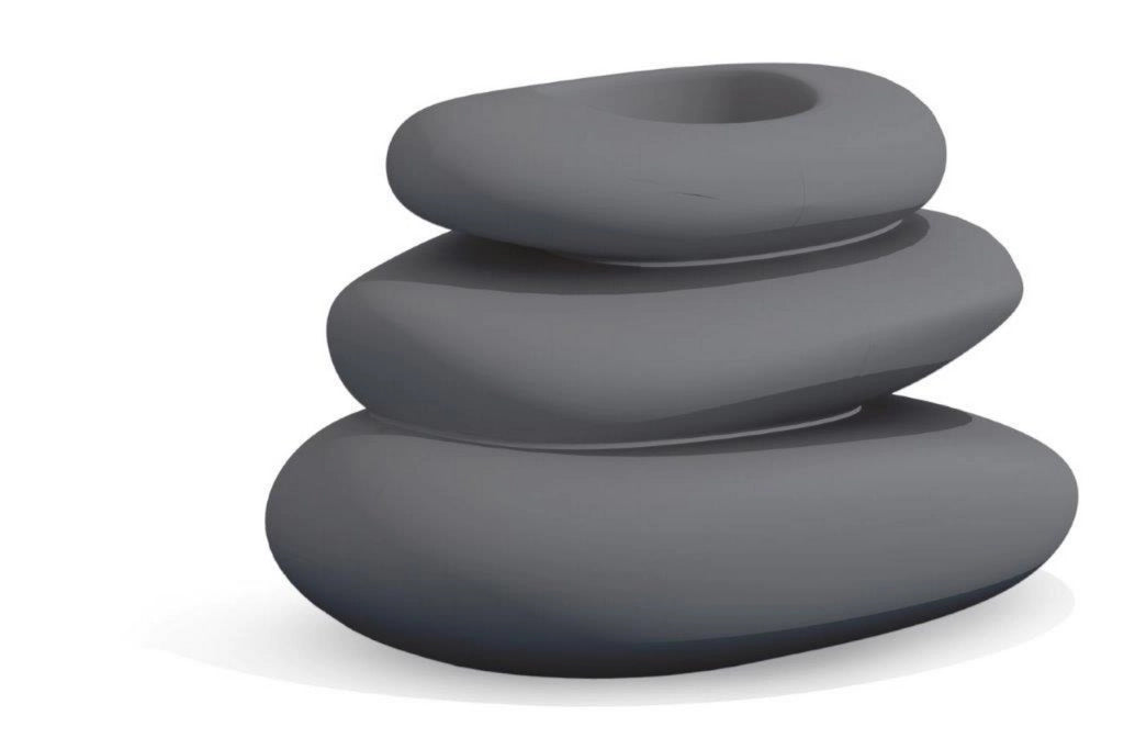 Vaso Grigio in resina 75x62 mod. Eden Pot