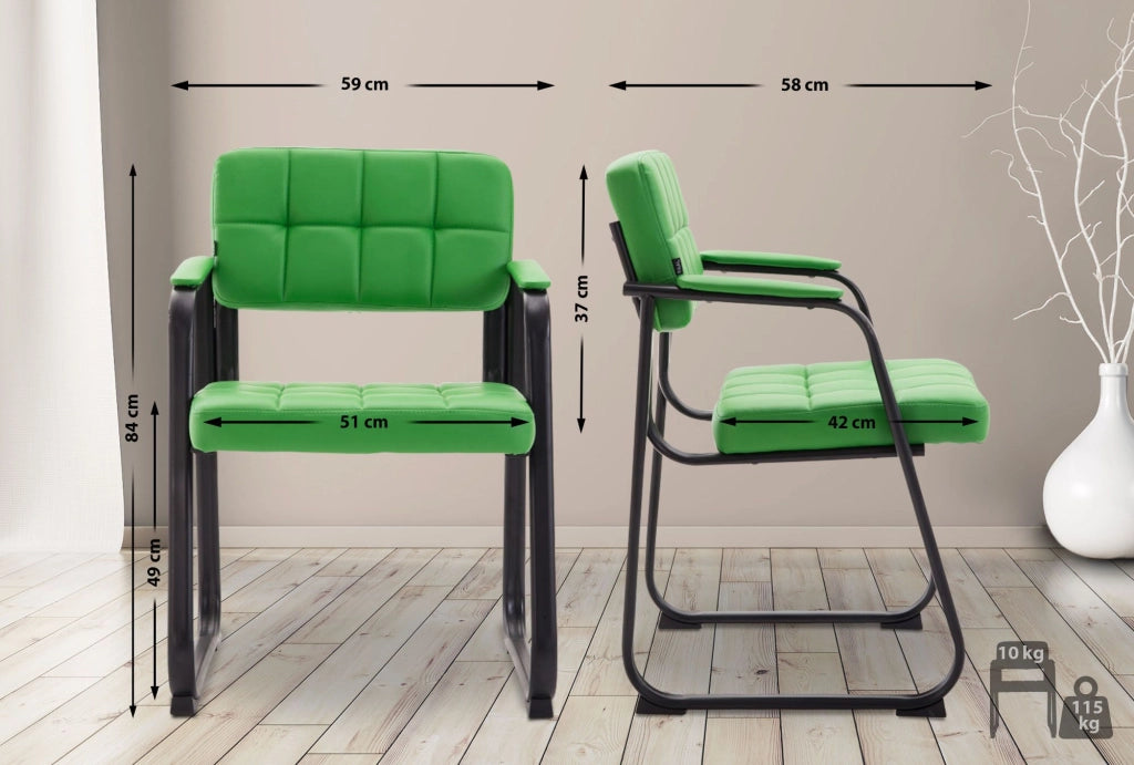 Sedia Visitatore Canada B in Similpelle verde