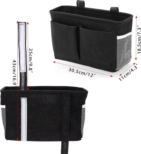Organizzatore di camera da letto multifunzionale appeso con 2 tasche laterali