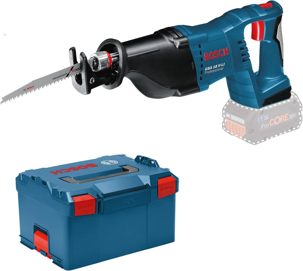 Bosch Professional 18V System Sega Universale a Batteria Gsa 18 V-Li (Incl. 2 Lame (Legno/Metallo), Batterie e Caricabatterie Non Incl., in L-Boxx 238)
