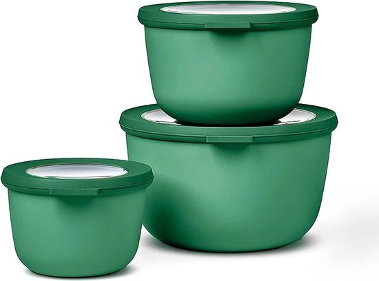 Set di tre scatole di stoccaggio multifunzionali rotonde in stile