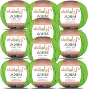 Set di maglia e crochet a cotone misto 500 g - 51% Policrilico 49% Cotone - 10 x 50 g/165 m - Certificato Oeko-Tex - Verde pistacchio