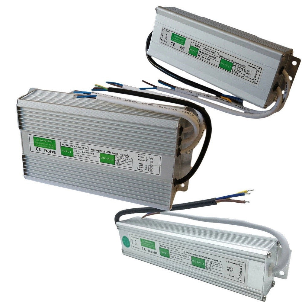 Trade Shop - Alimentatore Trasformatore Impermeabile 12v Ip67 Waterproof Striscia Led Switch -