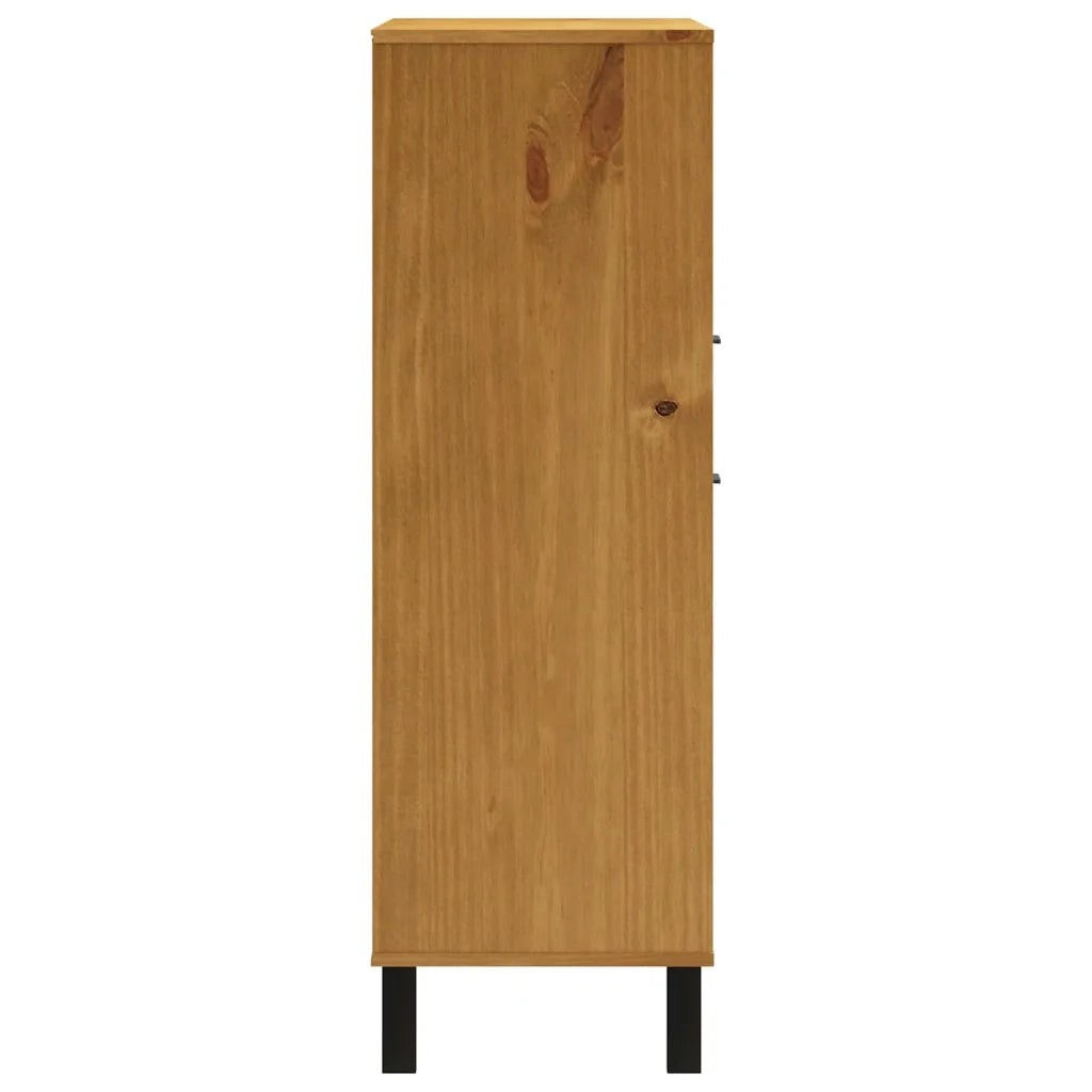 Credenza | Madia | Buffet da pranzo | Armadio da pranzo con Anta in Vetro FLAM 92x40x122,5 cm in Legno di Pino