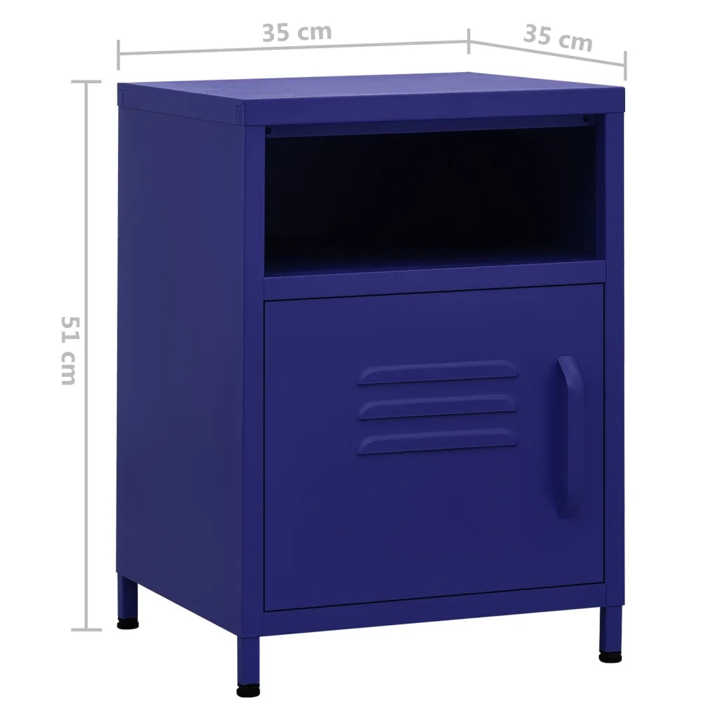 Comodino Blu Marino 35x35x51 cm in Acciaio cod mxl 30478