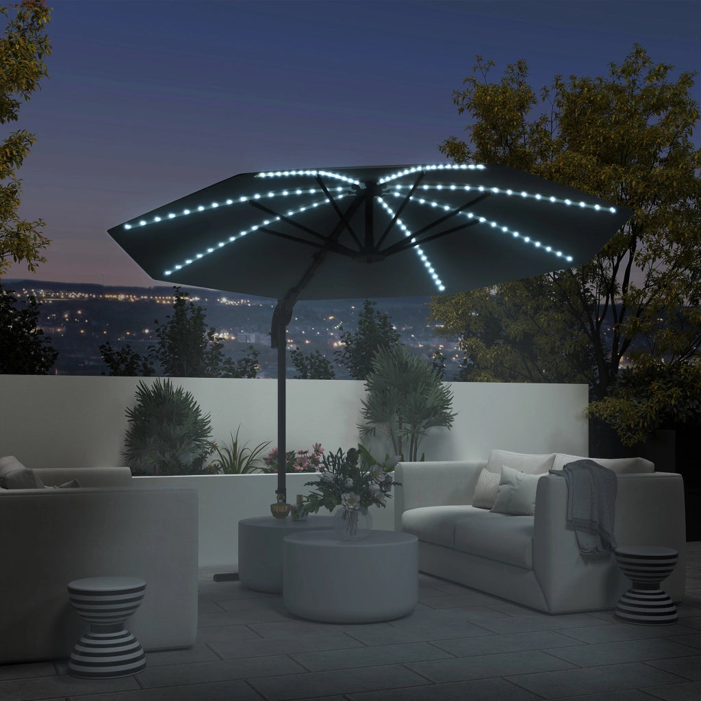 Ombrellone da giardino LED solare ¨C zephmum ¨C 300 cm regolabile in altezza grigio antracite