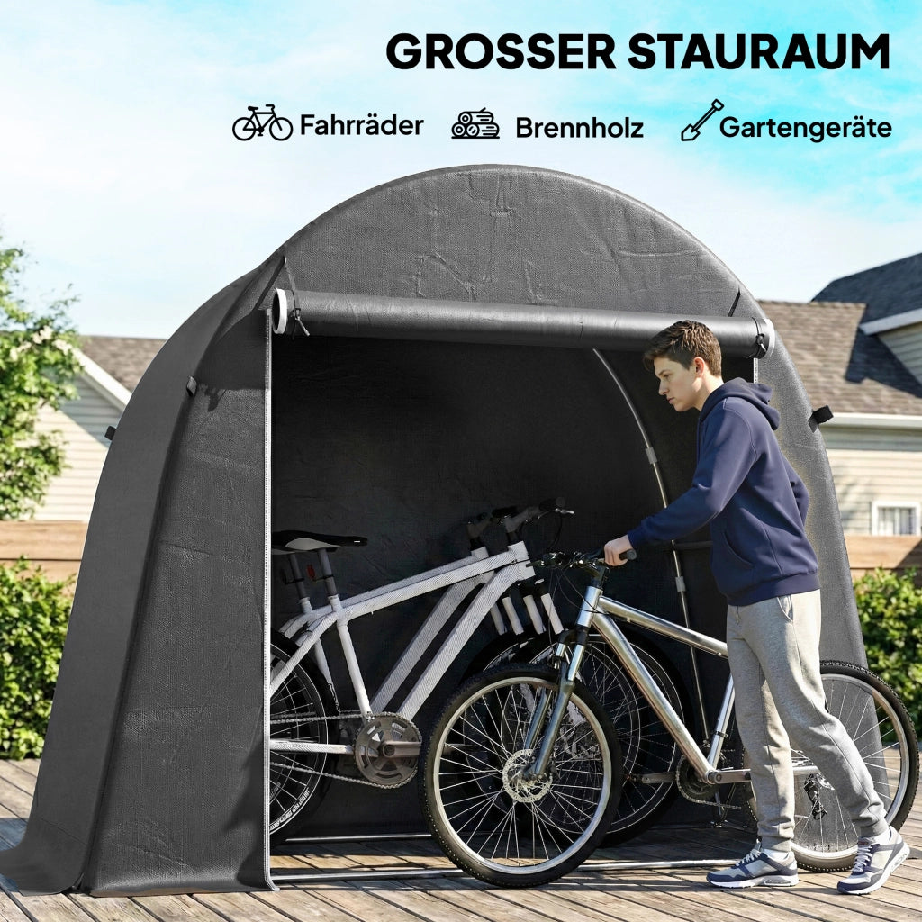 Casetta da giardino pieghevole ¨C zephmum ¨C metallo grigio scuro 200x120x120 cm