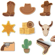 Set di Appunti Adesivi a 8 Blocchi - 30 Fogli per Blocchetto - Tema Occidentale - Cactus/Scarpe/Calzini/Capra Testa/Albero - 8 cm x 8 cm - Organizza le Tue Idee - Blocchi di Note