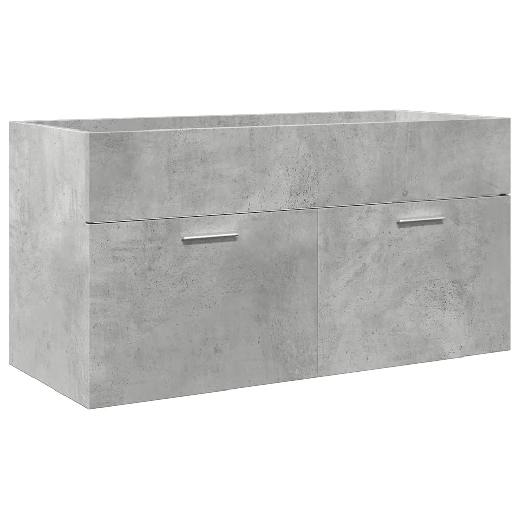 Set Mobili da Bagno 4 pz Grigio Cemento in Legno Multistrato 3324881