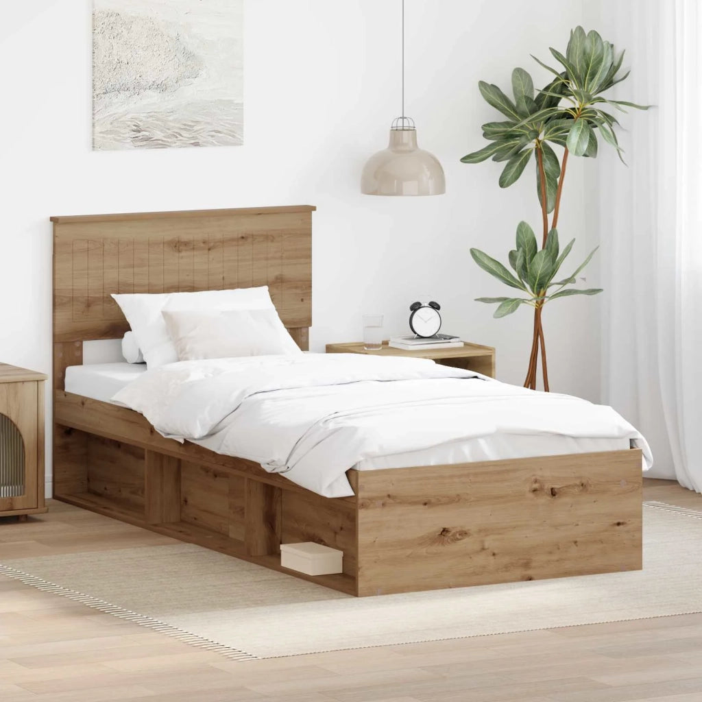 Struttura del letto con testiera Rovere Artigianale 90 x 190 cm