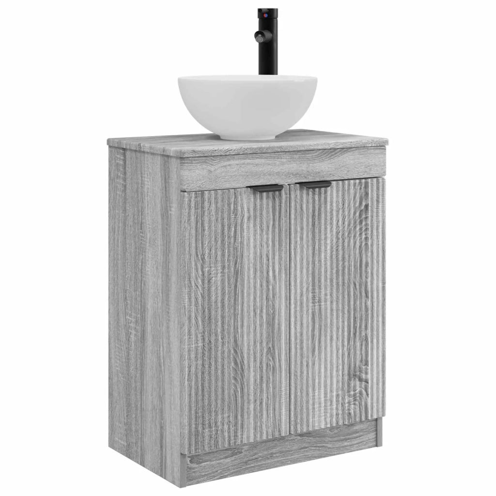 Mobile da bagno con lavabo Sonoma grigio 54 x 35 x 83 cm 890144