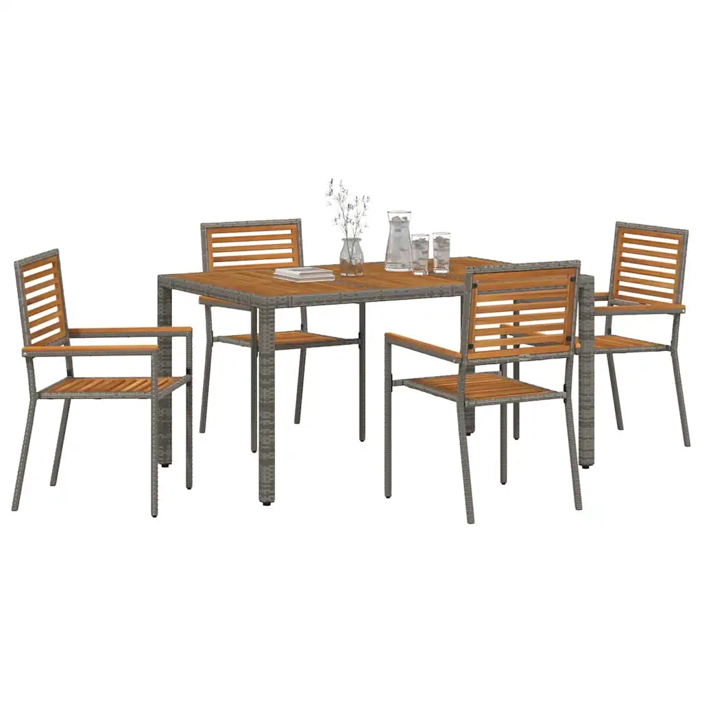 vidaXL Set da Pranzo per Giardino 5 pcs Grigio 150 x 90 x 75 cm