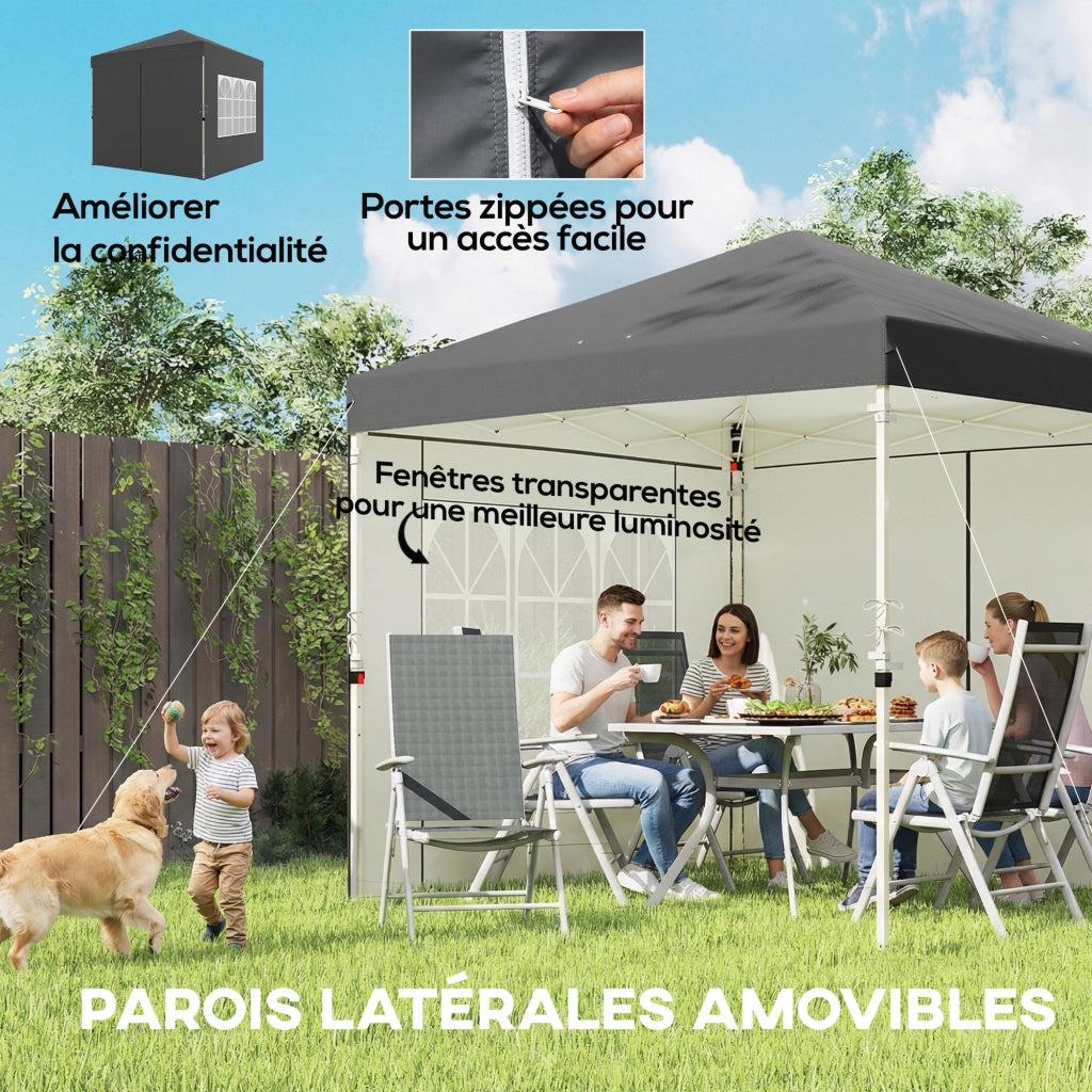 Tonnelle da giardino pieghevole ¨C zephmum ¨C 2.5x2.5m grigio scuro