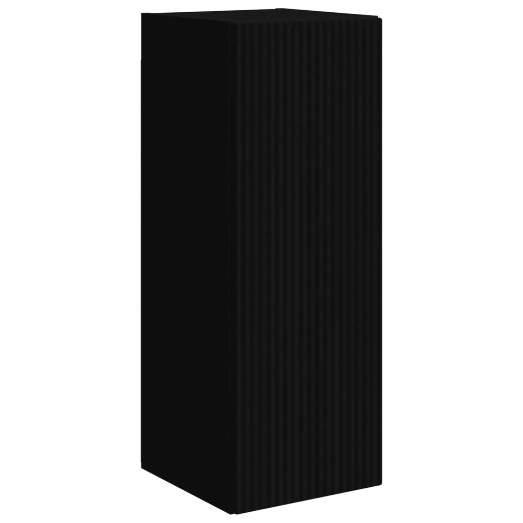 Set mobile TV Montaggio a parete 2 pz-Credenza per TV Nero Legno multistrato