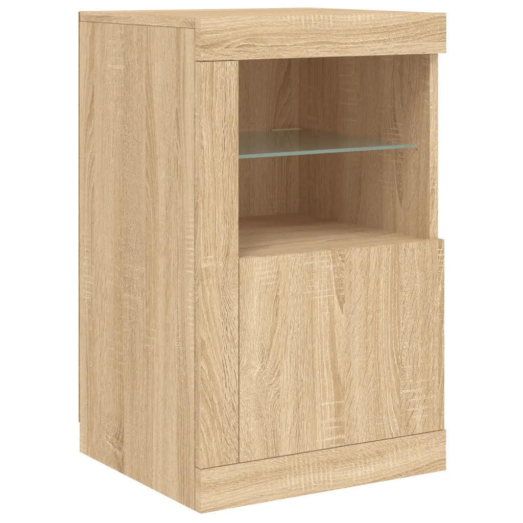 Armadietti con Luci LED 2pz Rovere Sonoma in Legno Multistrato 836635