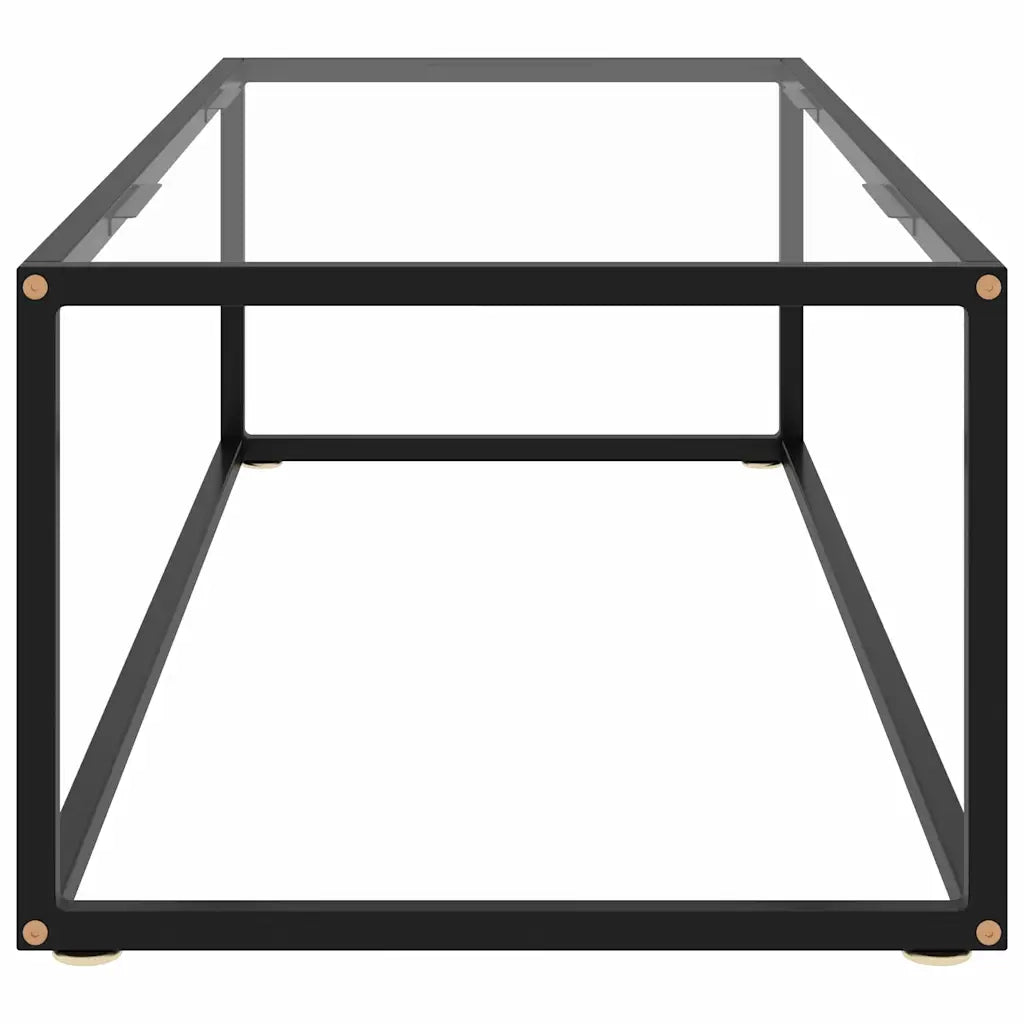 Tavolino da Salotto Nero con Vetro Temperato 120x50x35 cm  cod mxl 63621