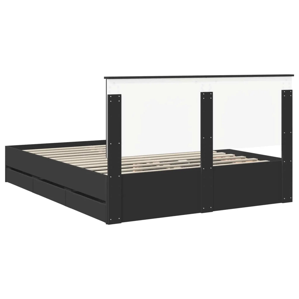 Struttura del letto Nero 160 x 200 cm Legno Ingegnerizzato