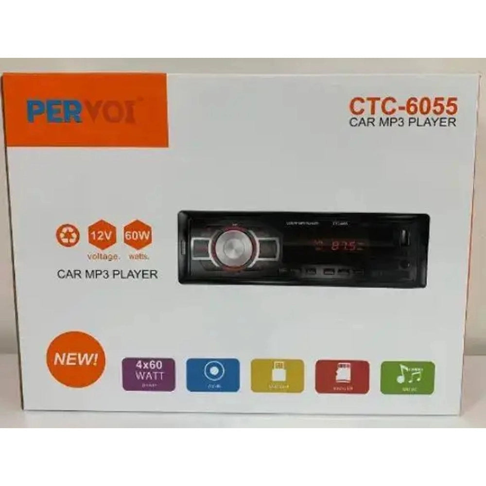 Trade Shop - Autoradio Ctc-6055 Bluetooth 4x60w 12v Radio Fm Lettore Mp3 Musica Aux/sd Slot Usb -