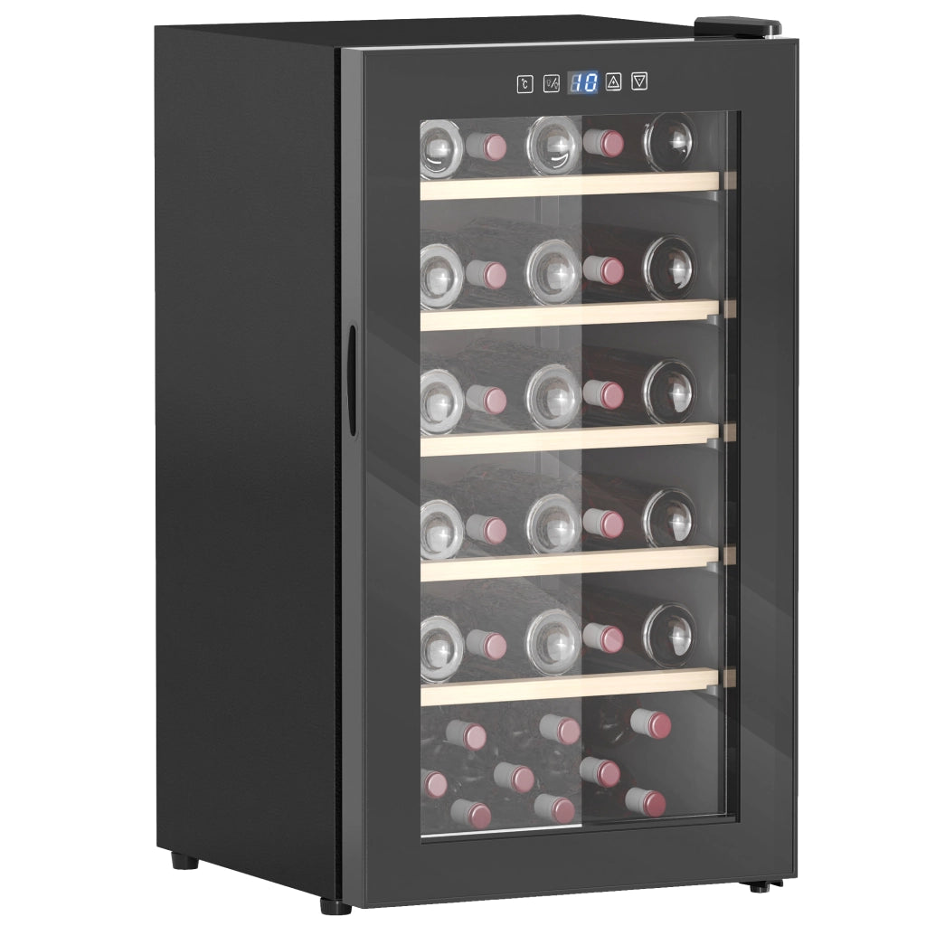 Cantinetta Vino Refrigerata per 41 Bottiglie Capacità 91L con Controllo Temperatura e Ripiani in Legno Nero