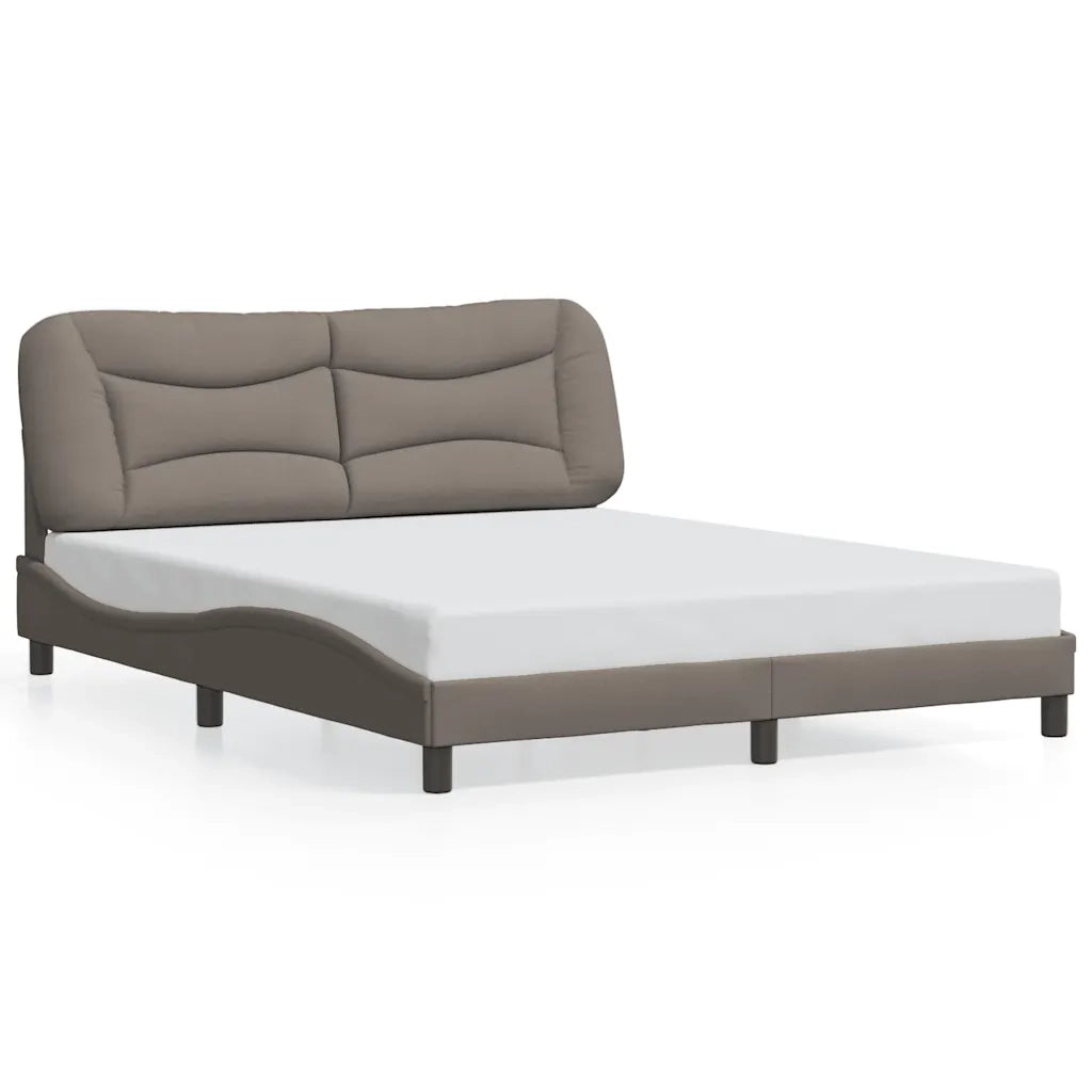 Giroletto con LED senza Materasso-Struttura Letto Hvar Tortora 160x200 cm in Tessuto